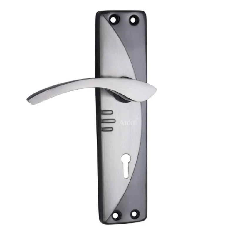 ATOM 7 inch Brass & Iron Black Silver Finish Mortise Door Lock Set, MH-1003-KY-BS - Image 3