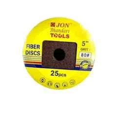 Jon Bhandari 125mm 80 Grit Premium Vulcanised Fiber Sanding Disc, JBTFD25 (Pack of 25)