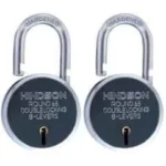 Hindson 65mm Round Metal Double Locking Lock with 8 Lever & 3 Keys, Round 65 (Pack of 2)