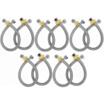 Senkiddpro 24 inch Stainless Steel Chrome Finish Connection Pipe (Pack of 10)