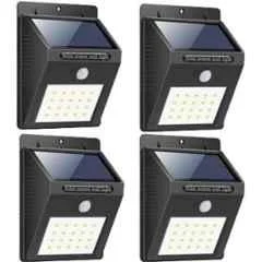 Solar Universe India 4 Pcs 20 LED White Outdoor Solar Motion Sensor Light Set