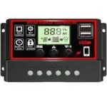 SSUCA 12/24V 20A Intelligent Battery Regulator Solar Charge Controller for Solar Panel with LCD Display & USB Port