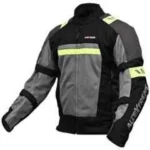 AllExtreme BAZOOKA Black & Neon Green Unisex All Weather Adult Motorcycle Riding Jacket with Protection Back & Elbow Guard Reflective Stickers & Abrasion Resistance, Size: XL