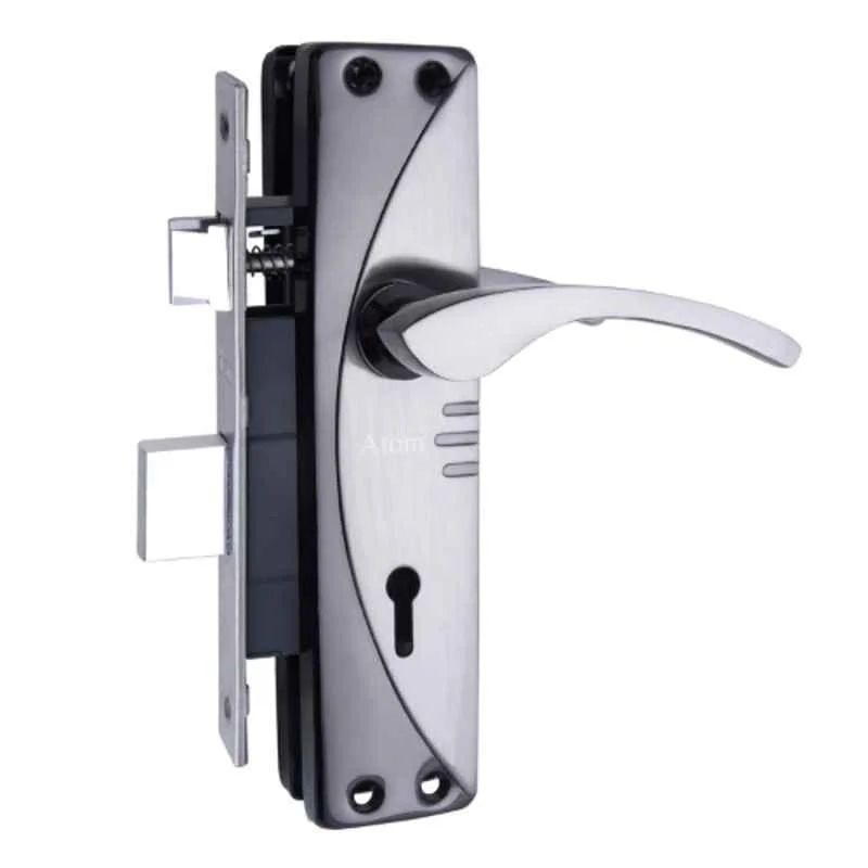 ATOM 7 inch Brass & Iron Black Silver Finish Mortise Door Lock Set, MH-1003-KY-BS - Image 5